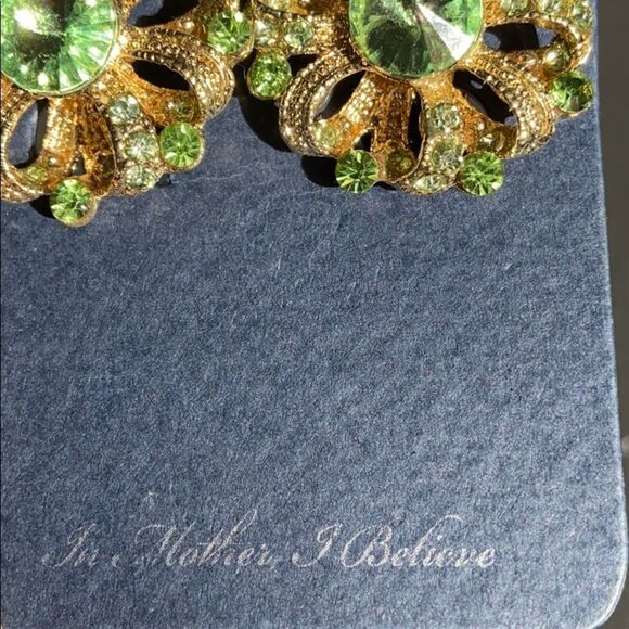 New York Style Floral Statement Clip On Earrings - Picture 6 of 7